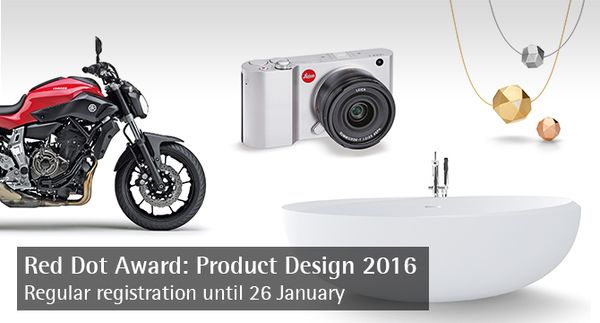 Regular registration phase for the Red Dot Award: Product Design 2016 starts