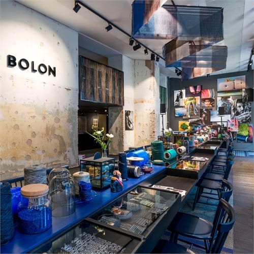 Lilla Åland chairs were a conscious choice when seats were needed for Bolon's Lab Store