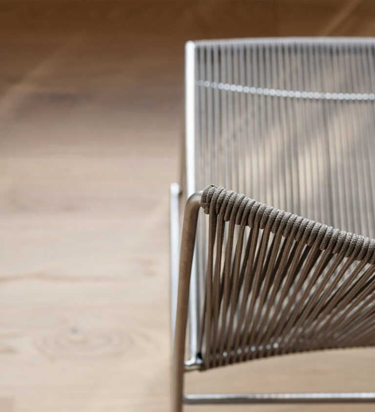 Lyre lounge chair & chair crossing borders between outside and inside