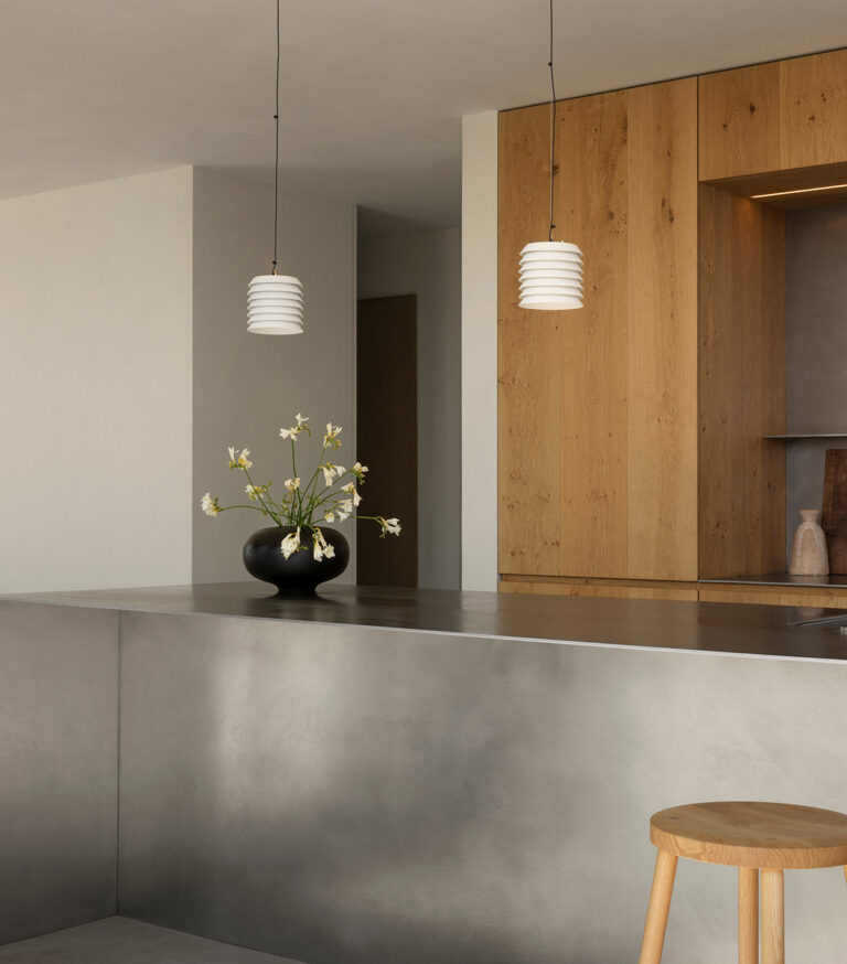 View of A Scandinavian Penthouse Apartment with Slanted Ceilings