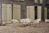 Vipp Lagrasse outdoor furniture arranged as a complete lounge set, demonstrating the collection's flexibility for small spaces