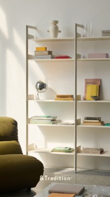 Industrial Facility Rombe modular shelving system in contemporary interior showcasing sculptural utility design