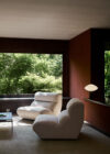 Hi Lo modular sofa by Anderssen & Voll featuring C-shaped enveloping design with high back low form