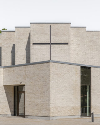 Henning Larsen Højvangen Church exterior squared pavilion design Skanderborg Denmark December 2024 opening