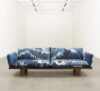 LK Hjelle Less sofa with Magne Furuholmen artistic textile in modern Norwegian living room setting