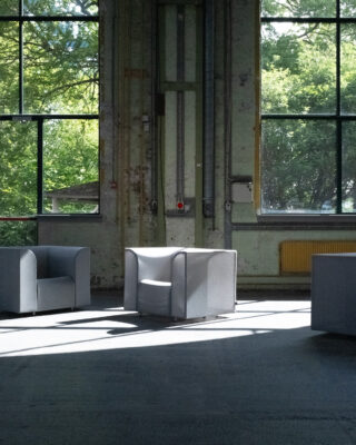 SHRINX Lounge Chair by Boris Berlin showcasing revolutionary foam-free design for sustainable furniture