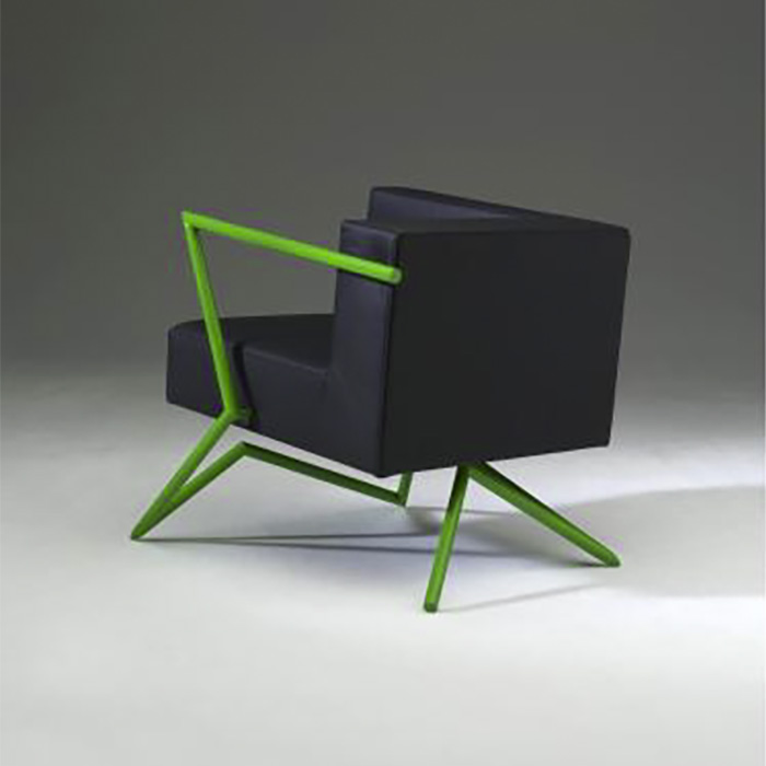 Blitz easy chair by Sigurdur Gústafsson Källemo 2002 lacquered steel frame leather upholstery design