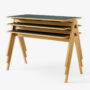 Daystak Table RD2-RD3_Fenix Verde Comodoro and Beech_angled_front_stack