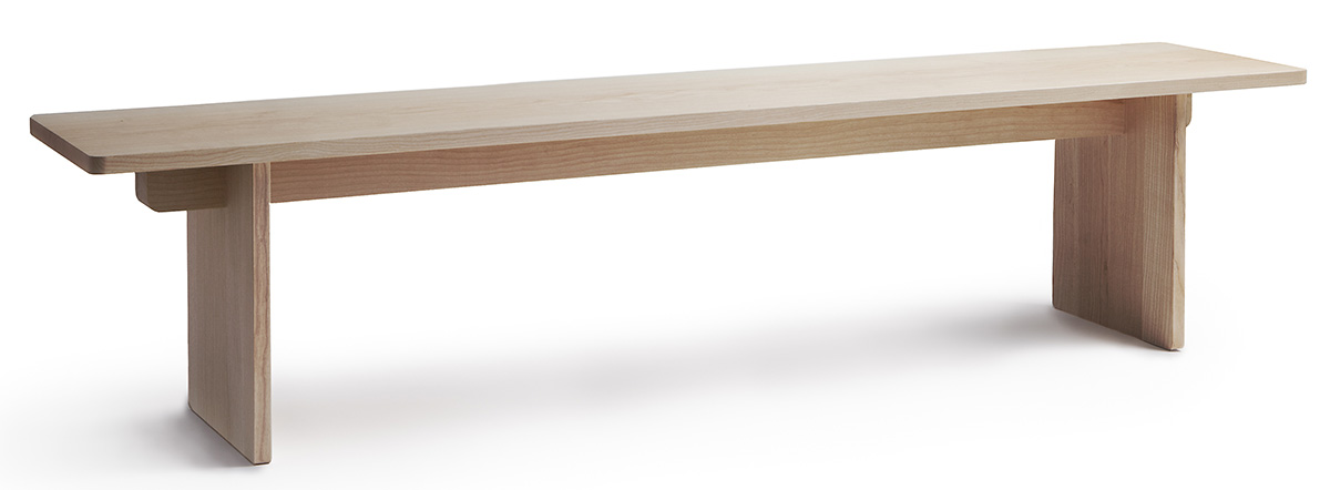 Side profile of EDI bench by Claesson Koivisto Rune displaying clean Swedish design lines and versatile proportions