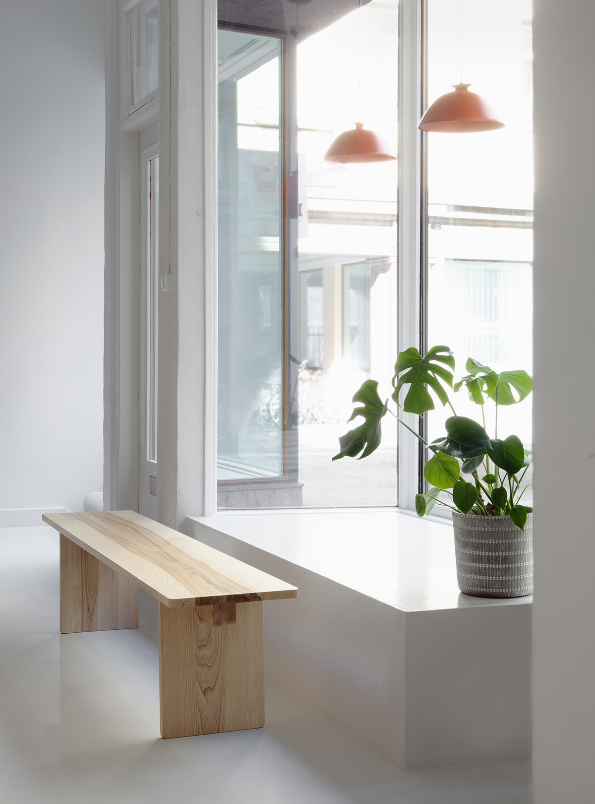 Minimalist studio shot of EDI bench by Claesson Koivisto Rune against clean background highlighting Swedish design
