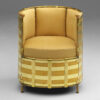 Mats Theselius El Dorado armchair Källemo etched brass frame curly birch handles nubuck leather limited edition