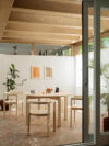 Fritz Hansen After Series chair and table by Michael Anastassiades in ash wood finish, geometric minimalist design