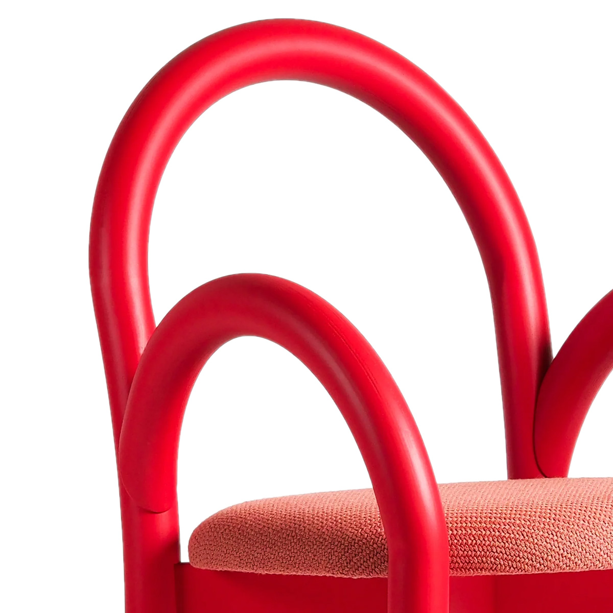 Close-up of Goma chair seat construction showing solid wood craftsmanship by Made by Choice