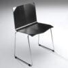 Chrome steel frame construction Origami chair industrial materials Sigurdur Gústafsson contemporary design
