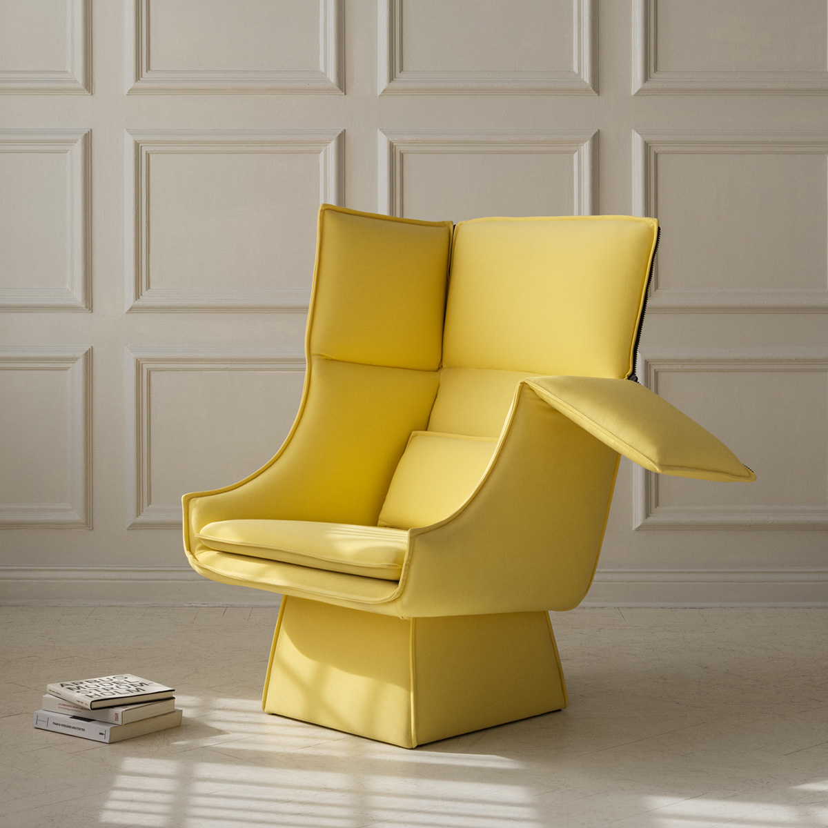 Anna von Schewen Socialclub High easy chair for Fogia featuring elevated back and adjustable side panels in modern interior