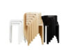 Spin stackable stool by Staffan Holm for Swedese in ash veneer showing award-winning curved design