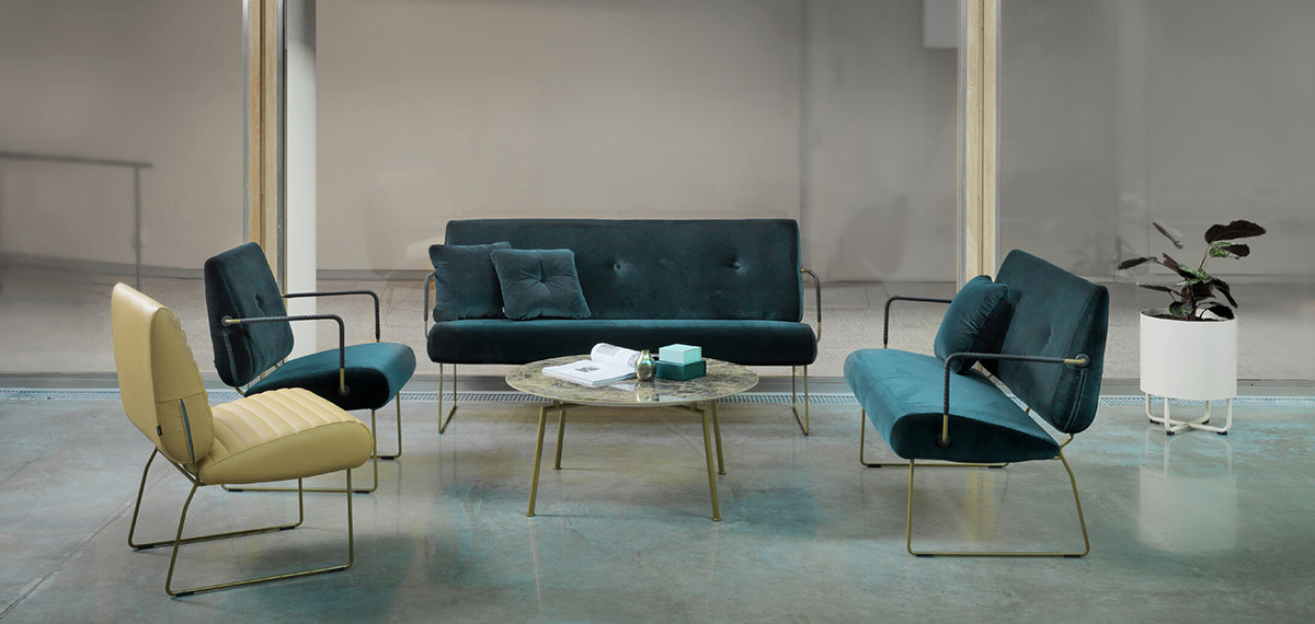 Detroit modular table steel base different tops Ø90 minimum diameter Mattias Ljunggren design