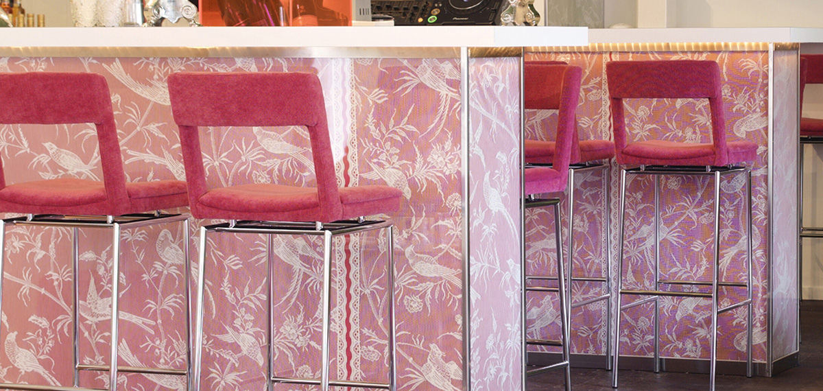 Modern bar environment Jackie stool graphic elegance commercial application Mattias Ljunggren design